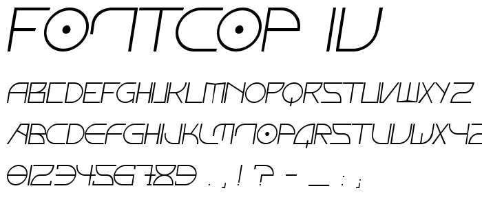 Fontcop IV font